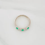 Anillo Acordeon Esmeraldas 24Pts 1.7 g / T7 1/4 Plata 925