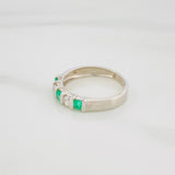 Anillo Acordeon Esmeraldas 24Pts 1.7 g / T7 1/4 Plata 925