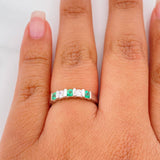 Anillo Acordeon Esmeraldas 24Pts 1.7 g / T7 1/4 Plata 925
