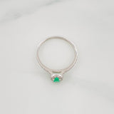 Anillo Bisel Esmeralda 15Pts 1.35 g / T6 1/4 Plata 925