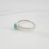 Anillo Bisel Esmeralda 15Pts 1.35 g / T6 1/4 Plata 925