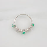 Anillo Flores Esmeraldas 39Pts 2.05 g / T7 Plata 925
