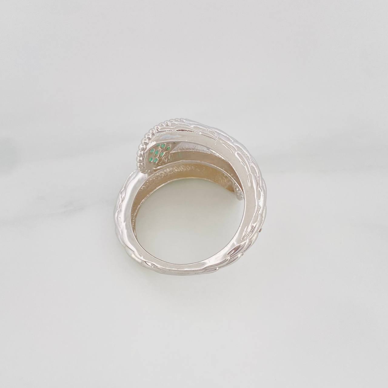 Anillo Tronco Esmeraldas 16Pts 5.6 g / T8 1/4 Plata 925