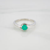 Anillo Olas Esmeralda 50Pts 2.1 g / T7 1/4 Plata 925