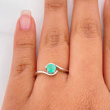 Anillo Olas Esmeralda 50Pts 2.1 g / T7 1/4 Plata 925