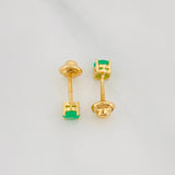 Topos Cuatro Garras Esmeraldas 44Pts 0.9 g / 3.9 mm Oro Amarillo 18K