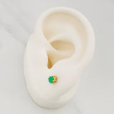 Topos Cuatro Garras Esmeraldas 44Pts 0.9 g / 3.9 mm Oro Amarillo 18K