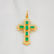 Dije Cruz Plana Esmeraldas 60Pts 2 g / 3.2 cm Oro Amarillo 18K