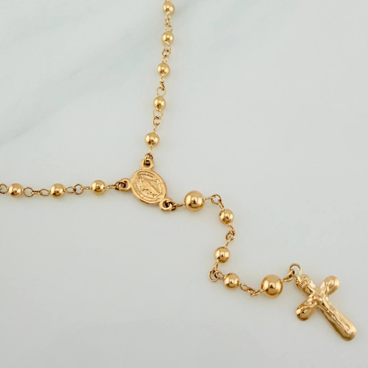 Rosario Virgen Milagrosa 6.1gr / 51cm / 3mm-4mm Oro Amarillo 18K &