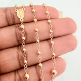 Rosario Virgen Milagrosa 6.1gr / 51cm / 3mm-4mm Oro Amarillo 18K &
