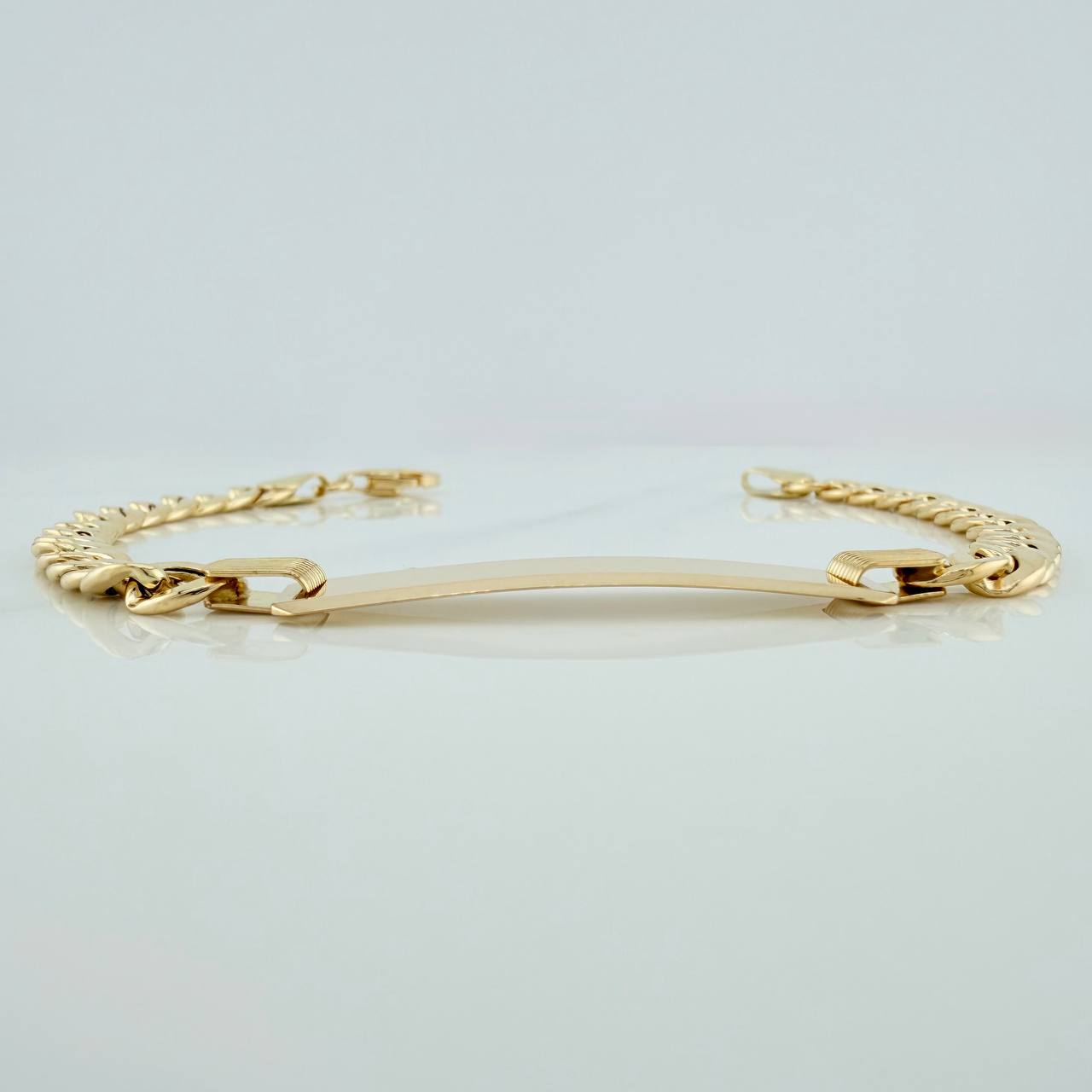 Pulso Placa Cubana 11.05gr / 21cm / 4mm Oro Amarillo 18K