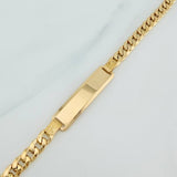 Pulso Placa Cubana 11.05gr / 21cm / 4mm Oro Amarillo 18K