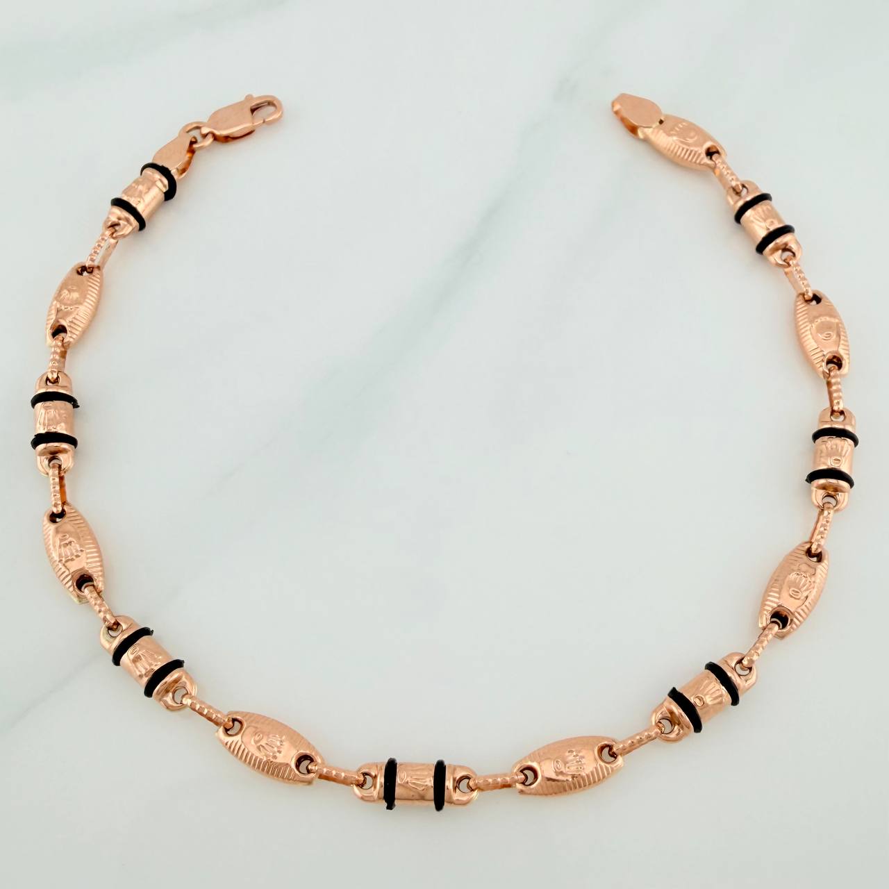 Pulso Rustico Corona 5.15gr / 21cm / 3.9mm Oro Rosa 18K &