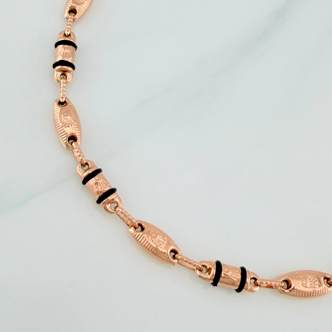 Pulso Rustico Corona 5.15gr / 21cm / 3.9mm Oro Rosa 18K &