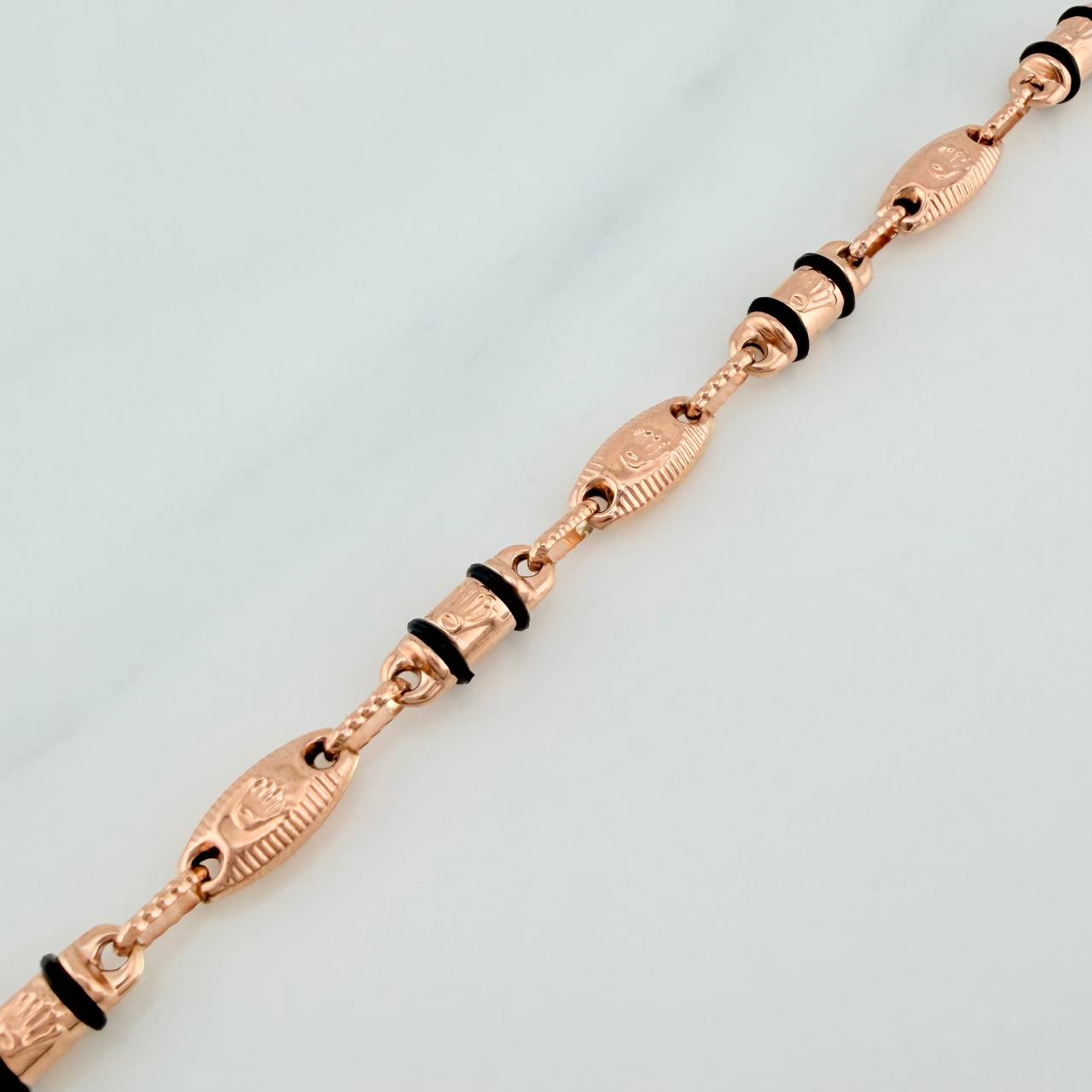 Pulso Rustico Corona 5.15gr / 21cm / 3.9mm Oro Rosa 18K &