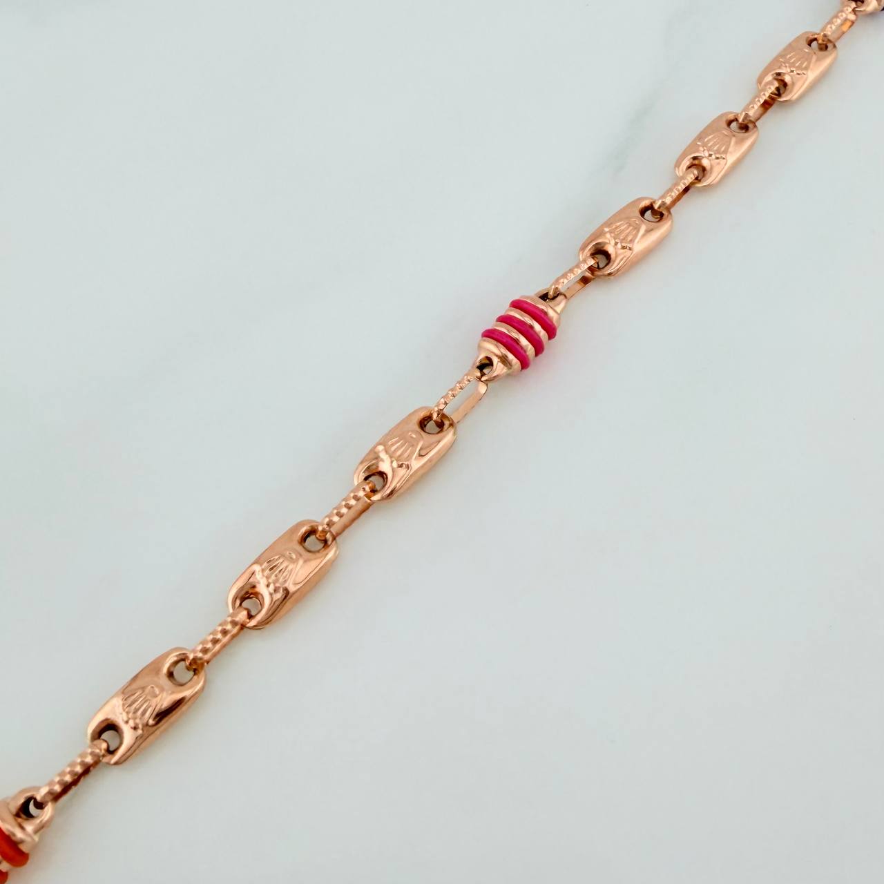 Pulso Rustico Corona 4.6gr / 20cm / 4.25mm Oro Rosa 18K &