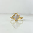 Anillo Trebol VCyA 2.05gr / T5 1/4 / Blanco Nacar Oro Amarillo +4