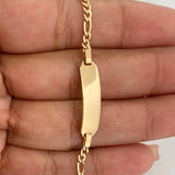 Pulso Placa Figaro 2.85gr / 15.5cm / 2.6mm Oro Amarillo +1 18K %
