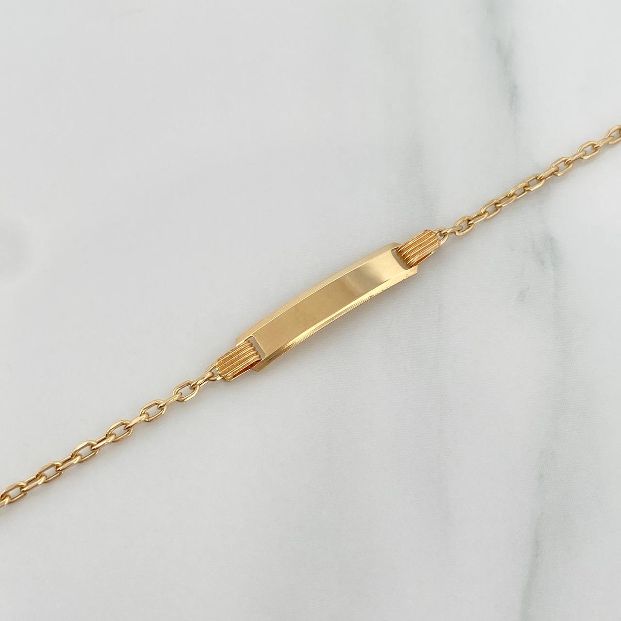 Pulso Placa Aro Seguido 1.55gr / 16cm / 1mm Oro Amarillo +3 18K %