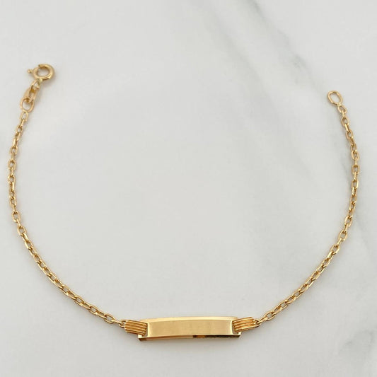 Pulso Placa Aro Seguido 1.55gr / 16cm / 1mm Oro Amarillo +3 18K %