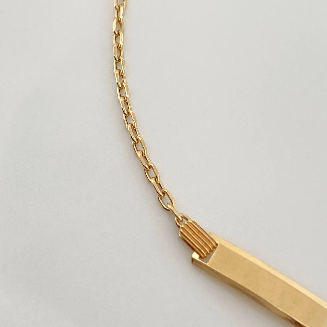 Pulso Placa Aro Seguido 1.55gr / 16.5cm / 1mm Oro Amarillo +3 18K &