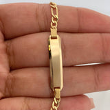 Pulso Placa Figaro 3.45gr / 18cm / 2.8mm Oro Amarillo +1 18K %