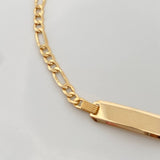 Pulso Placa Figaro 3.45gr / 18cm / 2.8mm Oro Amarillo +1 18K %