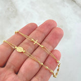 Cadena Tipo Denario Virgen Milagrosa 3.8gr / 45cm / Oro Amarillo +4 18K ©