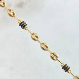 Pulso Gc Barril Cauchos Negros 3gr / 20.5cm / 4.5mm Oro Amarillo 18K