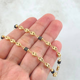 Cadena Rustica Rx Cauchos Negros 7.9gr / 50cm / 4.5mm Oro Amarillo 18K ©