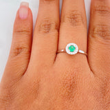 Anillo Bisel Esmeralda 14Pts 1.15 g / T6 1/2 Plata 925