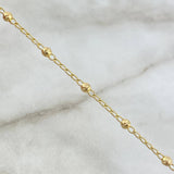 Pulso Denario Virgen Milagrosa 2.65gr / 18cm / 3mm Bolas Diamantadas Cruz Circulos Circones Blancos Oro Amarillo