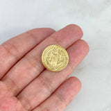 Herraje San Benito 1.5gr / 2cm / Tambor Oro Amarillo 18K