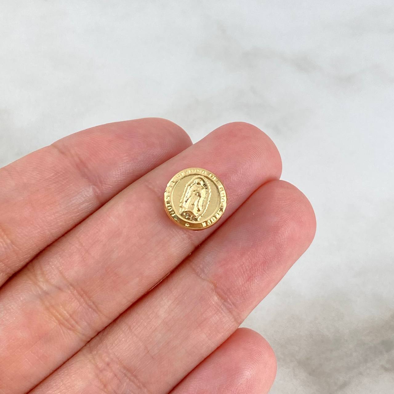 Herraje Virgen Guadalupe 0.45gr / 1cm / Tambor Oro Amarillo