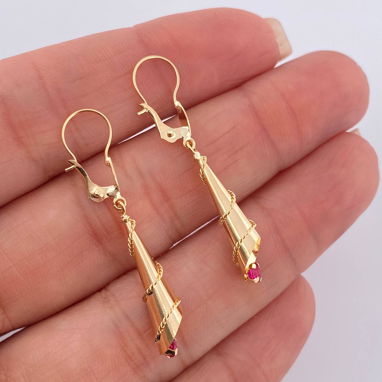 Candongas Lagrima 1.7gr / 4cm / Oro Amarillo 18K %