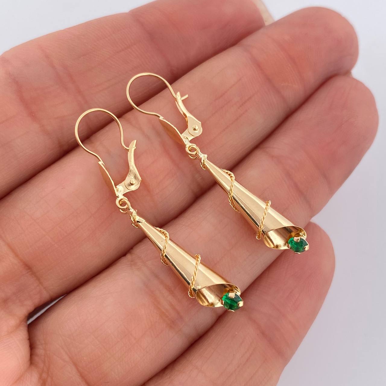 Candongas Lagrima 1.7gr / 4cm / Oro Amarillo 18K &