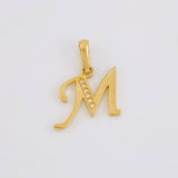 Dije Letra Cursiva M 1.3g / 2.1cm Oro Amarillo 18K