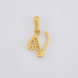 Dije Letra Cursiva V 0.95g / 1.9cm Oro Amarillo 18K