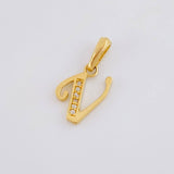 Dije Letra Cursiva V 0.95g / 1.9cm Oro Amarillo 18K