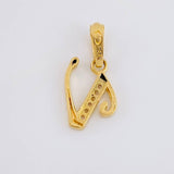 Dije Letra Cursiva V 0.95g / 1.9cm Oro Amarillo 18K