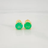 Topos Cuatro Garras Esmeraldas 2.20Qts 1.9 g / 6.65 mm Oro Amarillo 18K