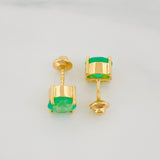 Topos Cuatro Garras Esmeraldas 2.20Qts 1.9 g / 6.65 mm Oro Amarillo 18K