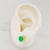 Topos Cuatro Garras Esmeraldas 2.20Qts 1.9 g / 6.65 mm Oro Amarillo 18K