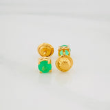 Topos Cuatro Garras Esmeraldas 33Pts 0.8 g / 3.52 mm Oro Amarillo 18K