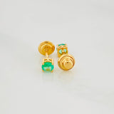 Topos Cuatro Garras Esmeralda 21Pts 0.7 g / 0.6 mm Oro Amarillo 18K