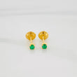 Topos Cuatro Garras Esmeraldas 09Pts 0.5 g / 2.2 mm Oro Amarillo 18K