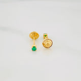 Topos Cuatro Garras Esmeraldas 09Pts 0.5 g / 2.2 mm Oro Amarillo 18K