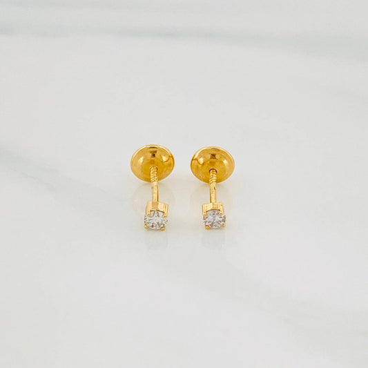 Topos Cuatro Garras Diamantes 10Pts 0.5 g / 2.33 mm Oro Amarillo 18K