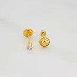 Topos Cuatro Garras Diamantes 10Pts 0.55 g / 2.33 mm Oro Amarillo 18K