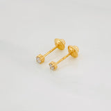 Topos Cuatro Garras Diamantes 10Pts 0.55 g / 2.33 mm Oro Amarillo 18K